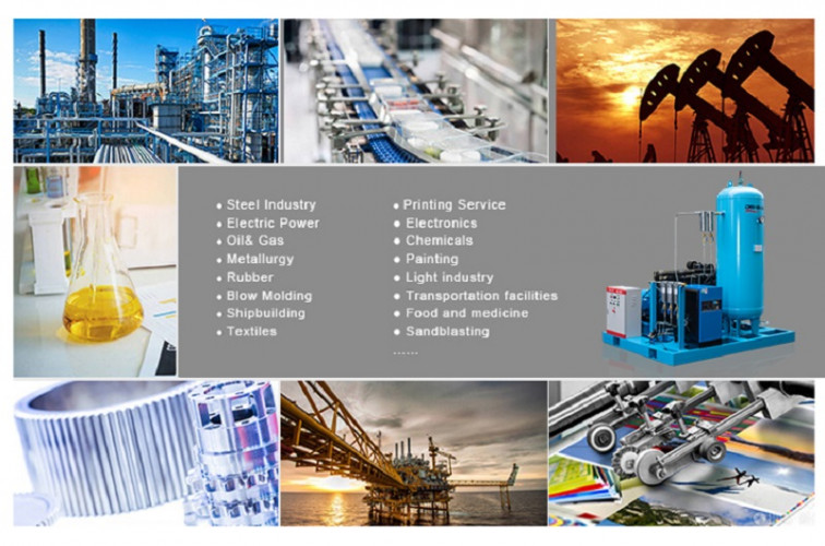 Compresseur d'air à piston DEHAHA de la ligne de découpe laser série DHH avec alimentation en air 1-2,5 m3/min, puissance 11-25 kW, pression 3 MPa