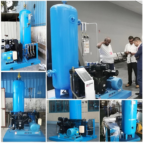 Compresseur d'air à piston DEHAHA de la ligne de découpe laser série DHH avec alimentation en air 1-2,5 m3/min, puissance 11-25 kW, pression 3 MPa