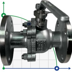 PN16 DN40 Stainless steel ball valve AISI 316, seat PTFE