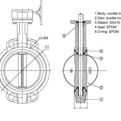 PN16 DN80 Butterfly valve, cast iron body and disc, Seat EPDM