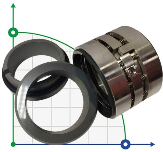 Double mechanical seal R-M010D 58, CAR/SIC/CAR/SIC, EPDM, 304