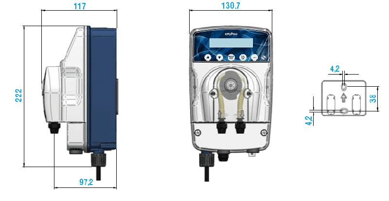 Peristaltische Pumpe mit integriertem ePOOL RX Controller 3-3 100 / 250B Santopren