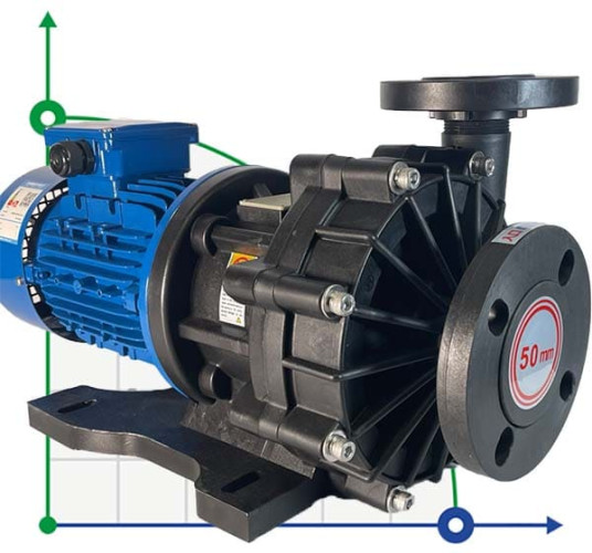 Химический насос с магнитной муфтой MP-HX-542 GFRPP, 450L/min, 24,4m, 380V, ABLE Motor