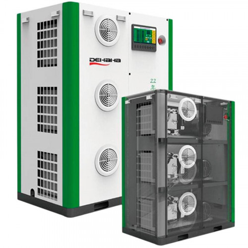 Compresseur d'air à spirale sans huile DEHAHA série OS avec débit d'air 0,24-3,6 m3/min, puissance 2,2-33 kW, pression 0,8-1 MPa