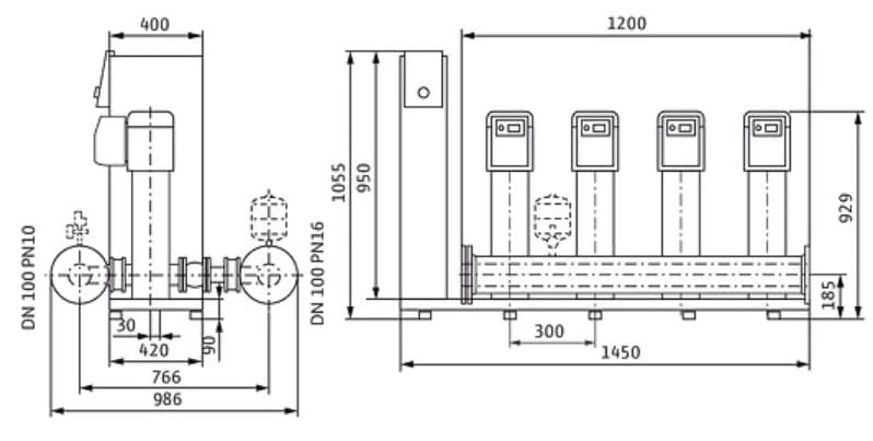 Wilo-SiBoost Smart 4 Helix VE1603/3kW Druckerhöhungsstation