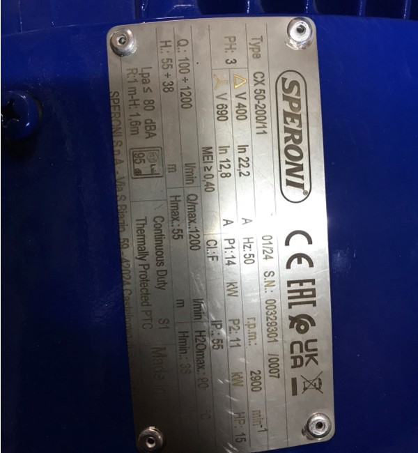 Sustitución del sello mecánico Speroni CX 50-200/11